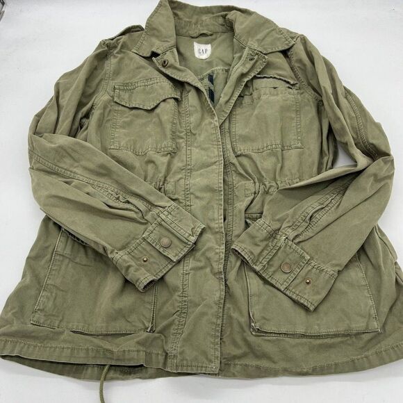 Gap Green Rugged Utility Military Jacket Women's size SMALL - Picture 1 of 5